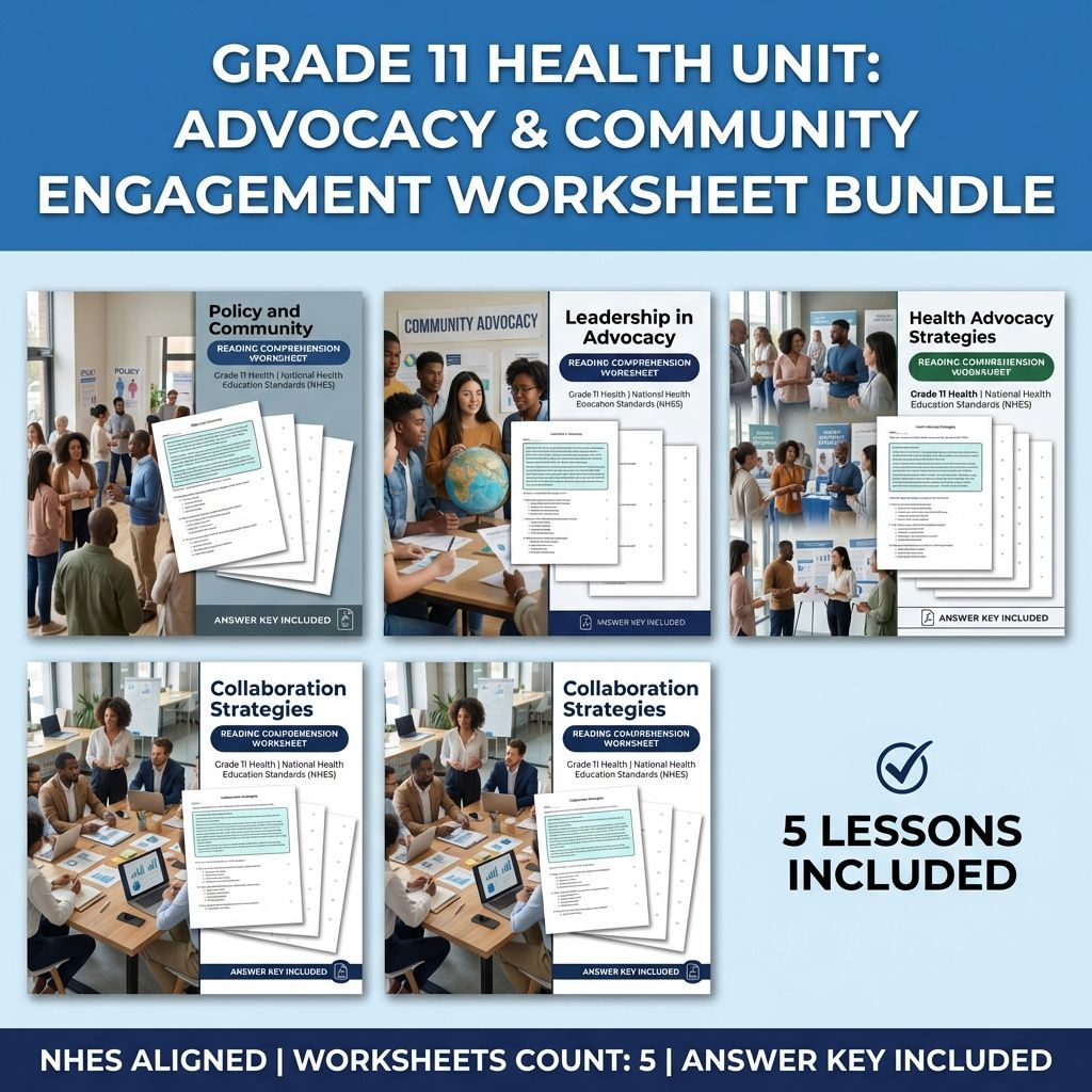 Grade 11 Health | Advocacy for Health Unit Bundle – NHES Standards Aligned — bundle cover