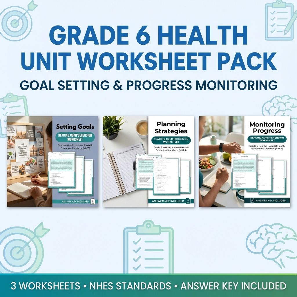 Grade 6 Health Unit | Goal Setting & Progress Monitoring Worksheets Bundle — bundle cover