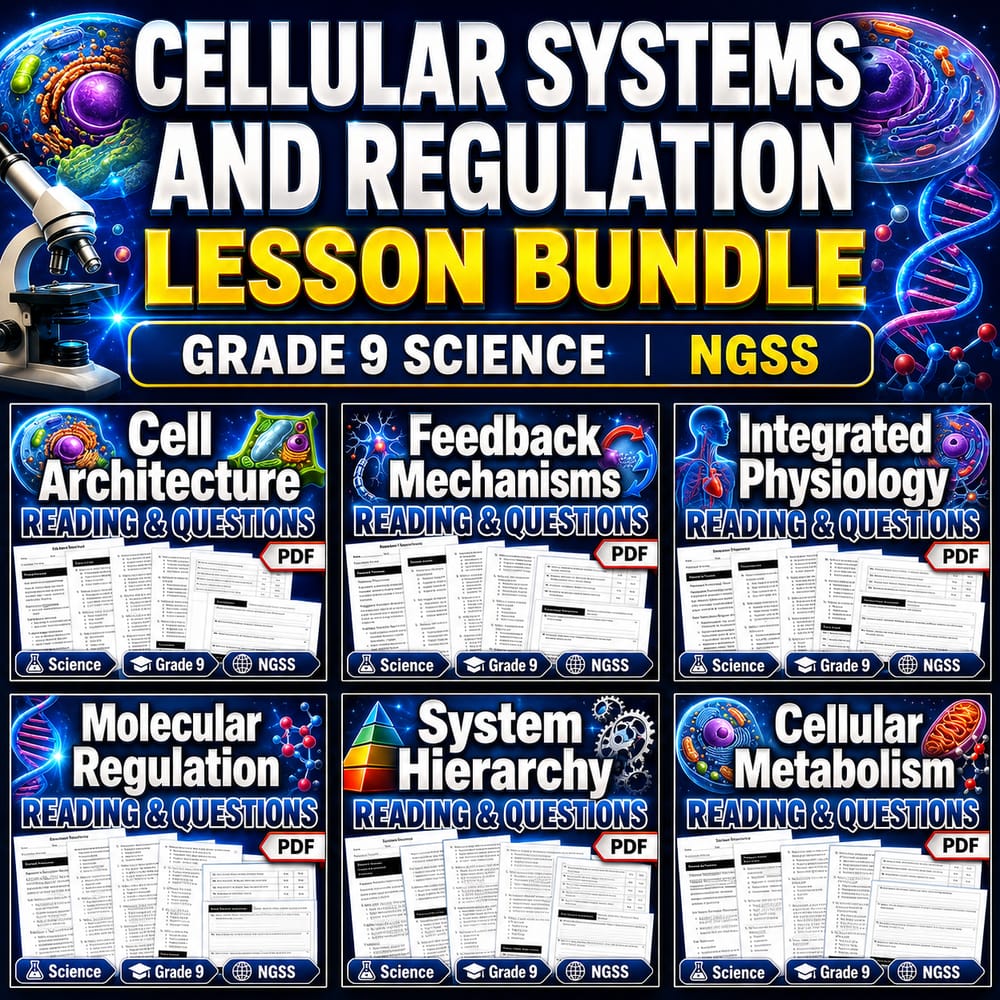 Cellular Systems and Regulation Lesson Bundle | Grade 9 Science | NGSS — bundle cover