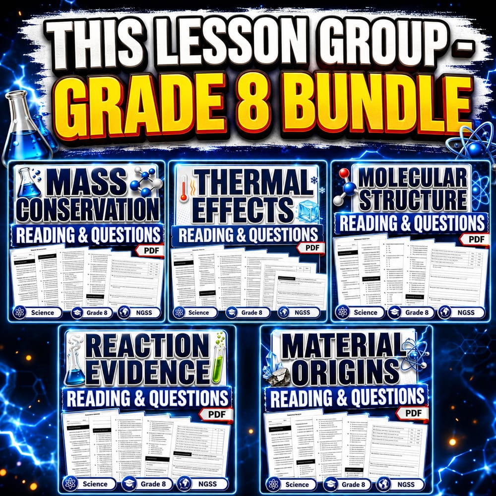 Matter and Its Interactions Lesson Bundle | Grade 8 Science | NGSS — bundle cover