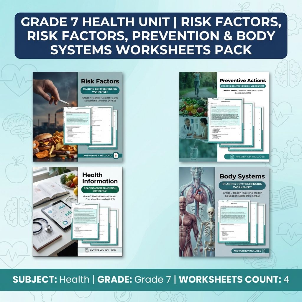 Grade 7 Health UNIT Bundle | Body Systems & Preventive Actions Worksheets — bundle cover