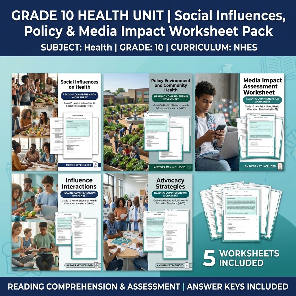 Grade 10 Health | Analyze Influences on Health Unit & Worksheet Collection  — bundle cover