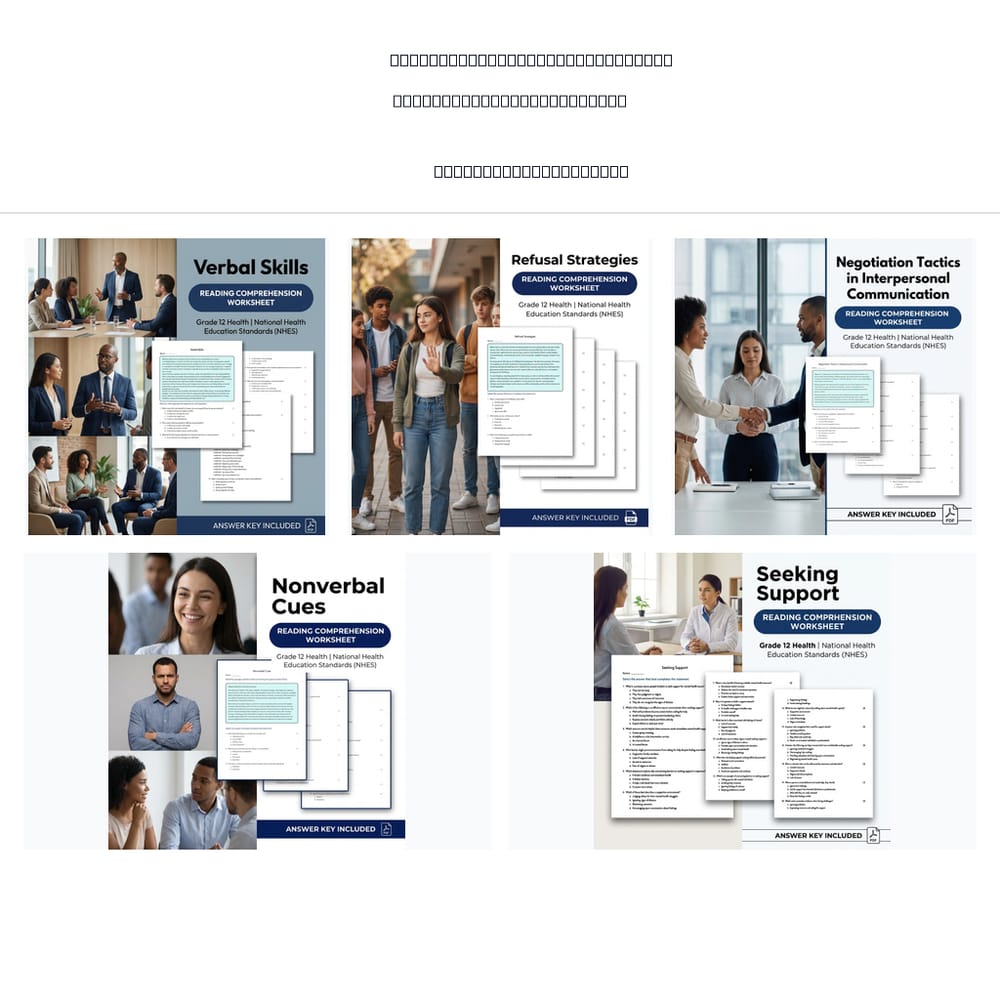 Grade 12 Health Lesson Bundle | Interpersonal Communication Skills NHES — bundle cover