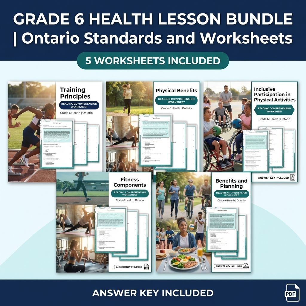 Grade 6 Health Lesson Bundle | Ontario Standards and Worksheets — bundle cover
