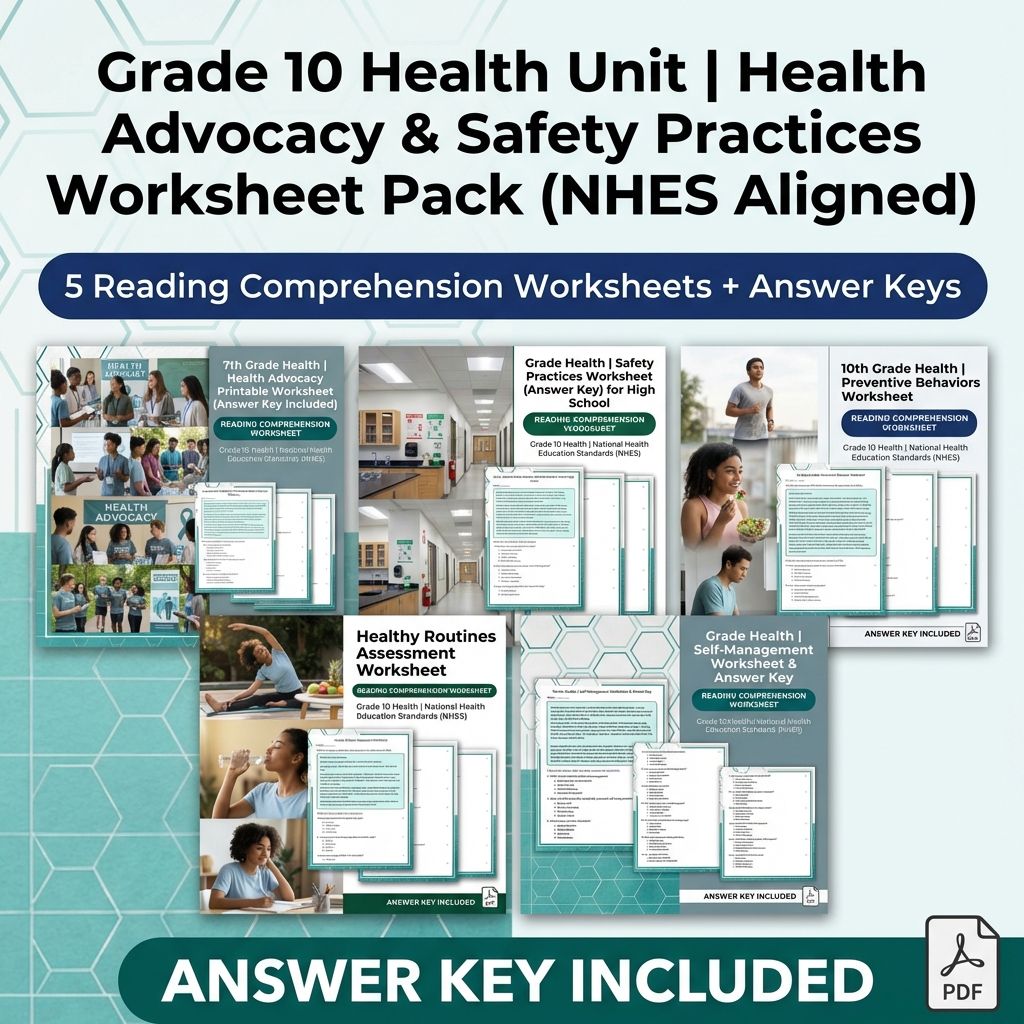 Grade 10 Health Unit | Health Enhancing Practices & Behaviors Worksheet Pack  — bundle cover