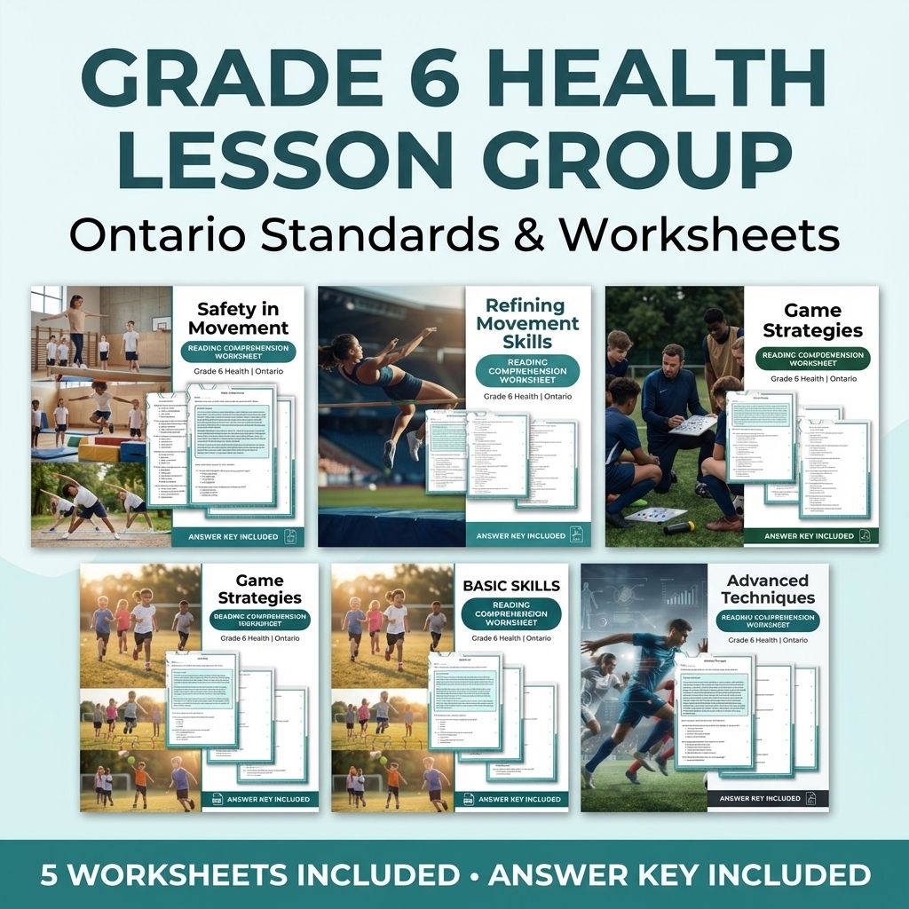 Grade 6 Health Lesson Group | Ontario Standards & Worksheets — bundle cover