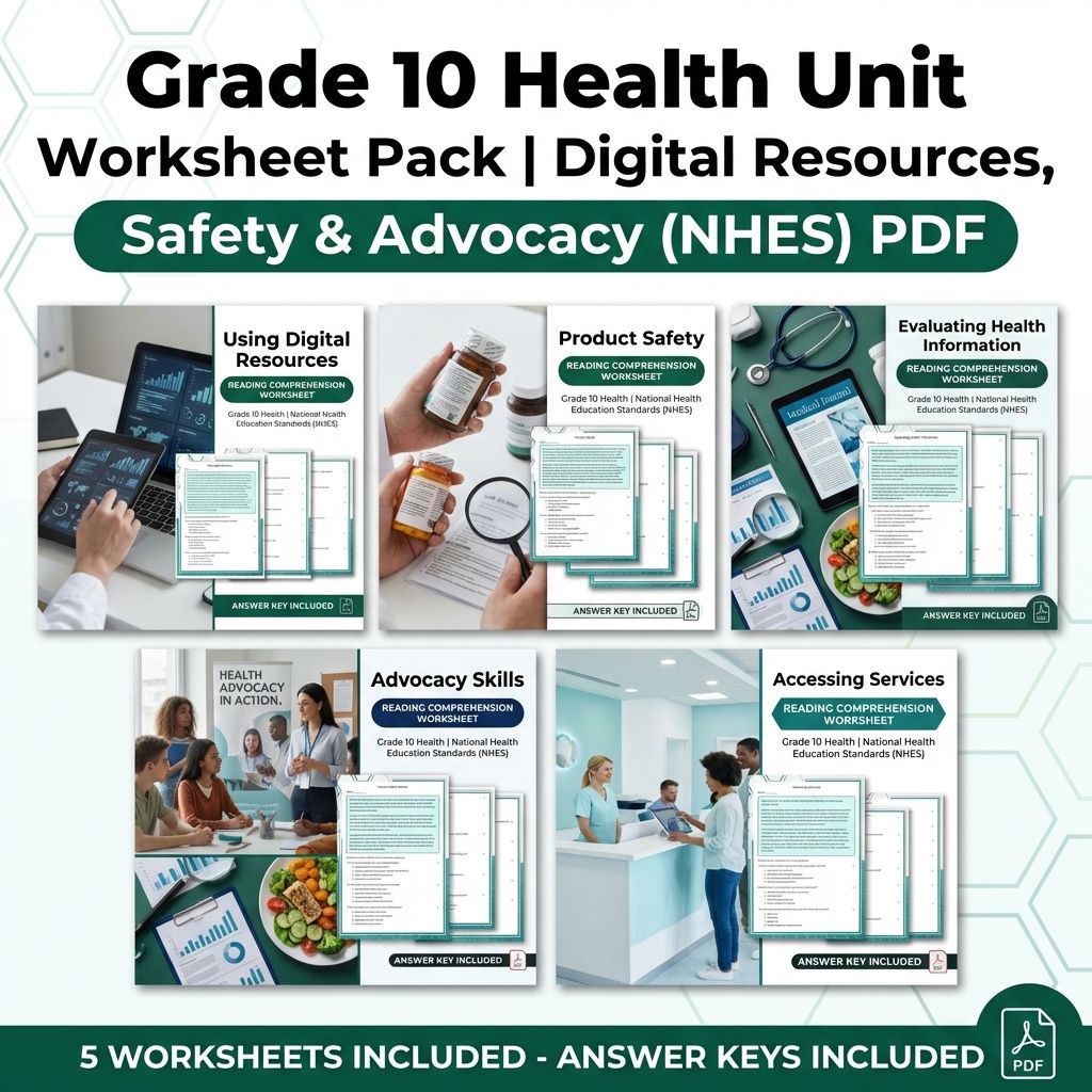 Grade 10 Health Unit | Accessing Reliable Information & Services Worksheet  — bundle cover