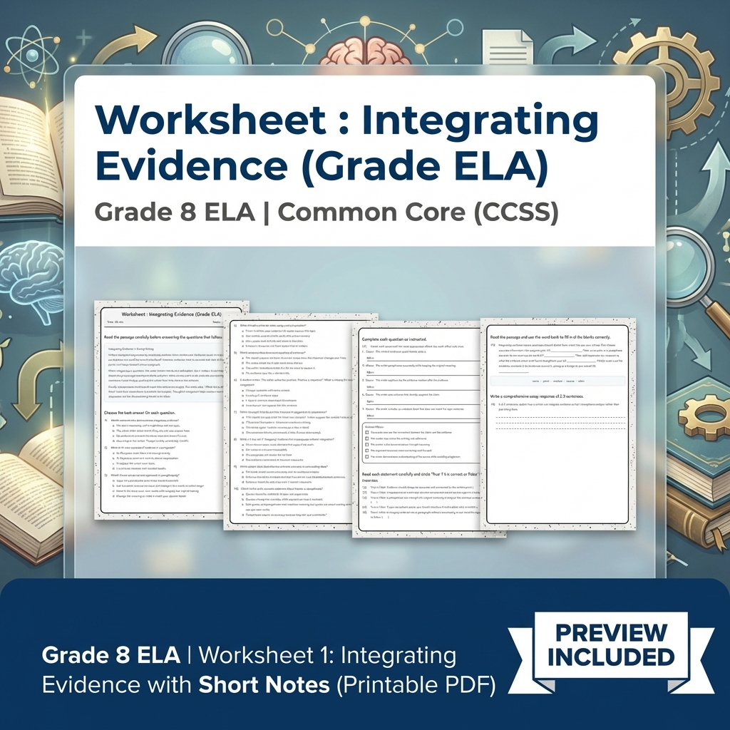 Grade 8 Clarity, Evidence & Argument Writing ELA Full-Year Bundle CCSS — included worksheet 1