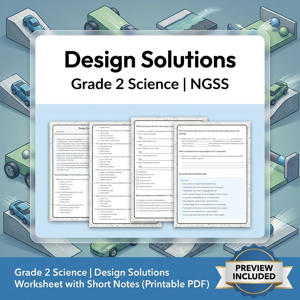Grade 2 Science NGSS Unit | Motion & Forces Worksheet Pack for Young Learners — included worksheet 1