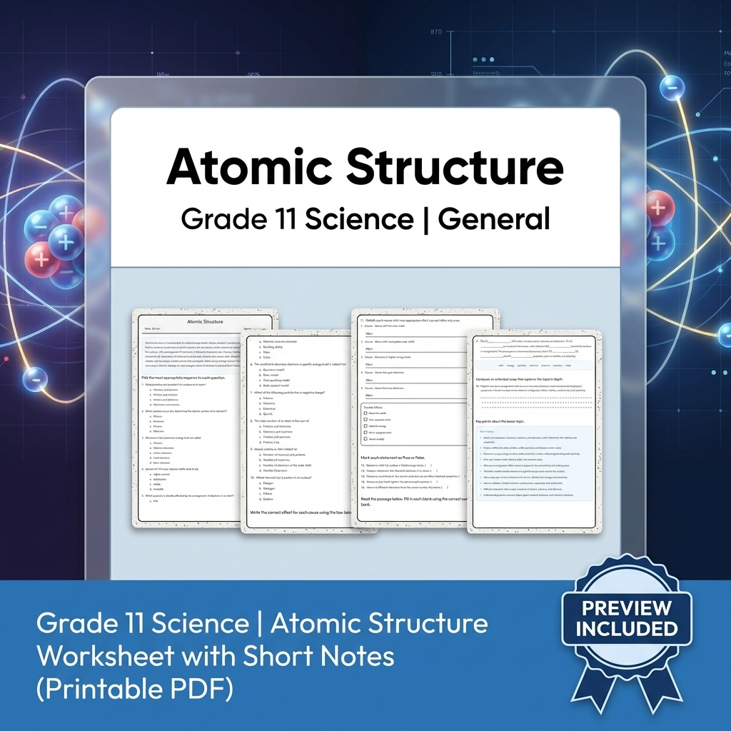 Grade 11 Science Modeling and Evidence Full-Year Bundle: General Framework — included worksheet 1