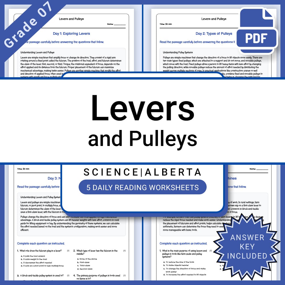 Grade 7 Science Lesson Group | Structural Engineering & Motion Worksheets — included worksheet 1