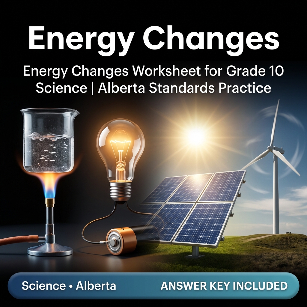 Energy Changes Worksheet for Grade 10 Science | Alberta Standards Practice
