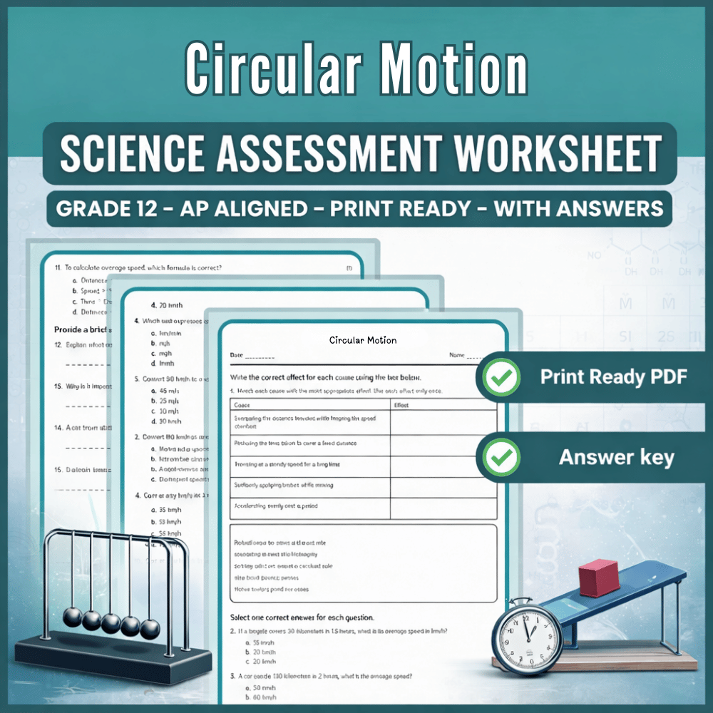 Grade 12 Science – Circular Motion Worksheet (AP) PDF