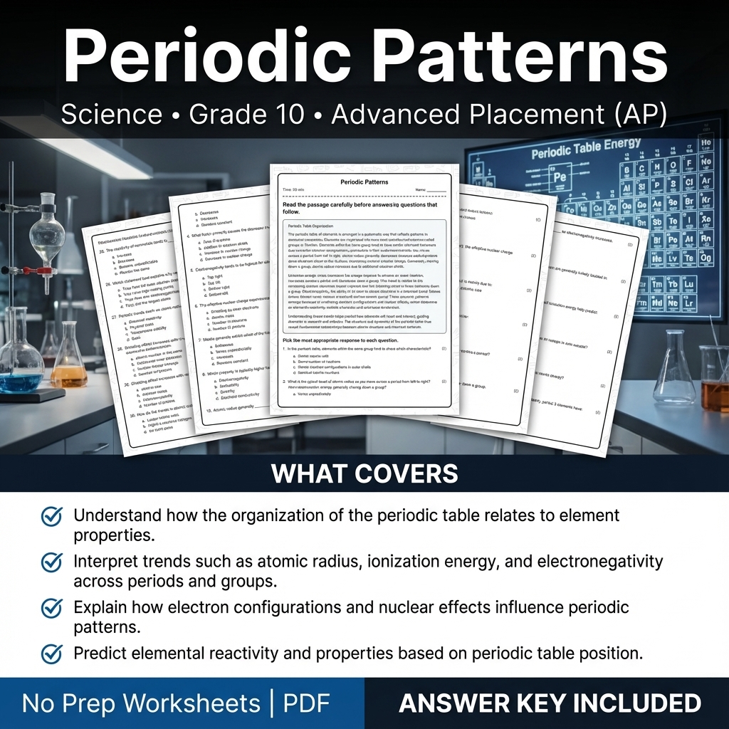 Grade 10 Science Worksheet Bundle – Physics, Biology & Earth Science PDF — included worksheet 2