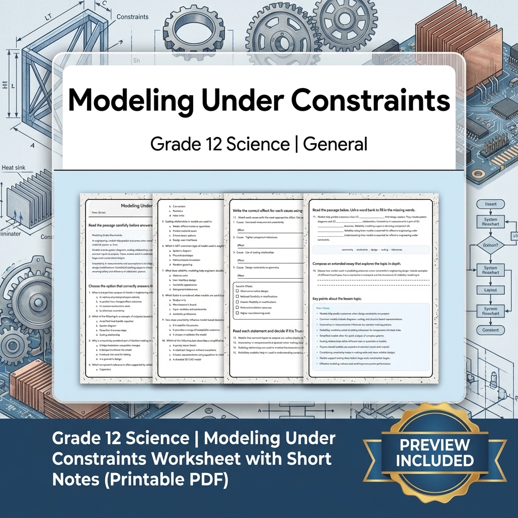 Grade 12 Evidence-Based Scientific Modeling Science Full-Year Bundle: General — included worksheet 1