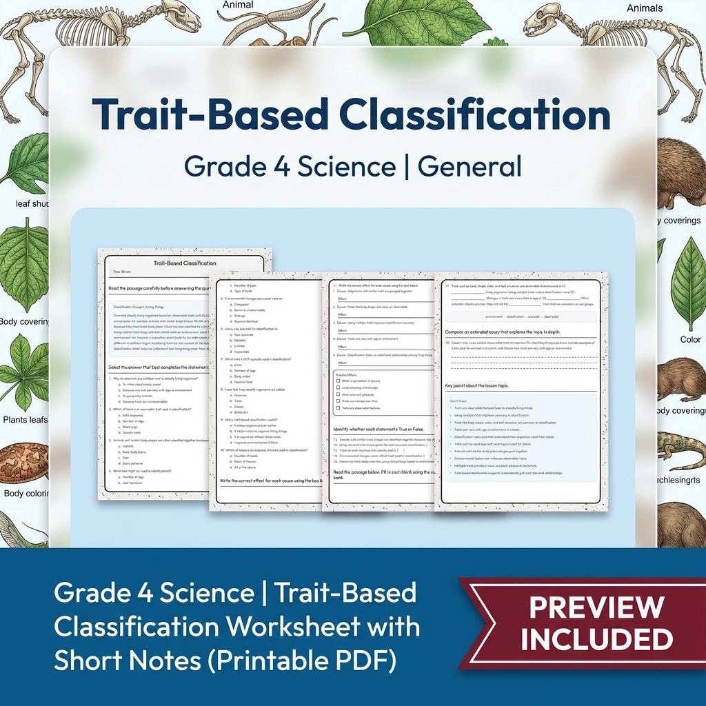 Grade 4 Science Lesson Group Bundle | Ecosystems, Life Cycles & Classification — included worksheet 1