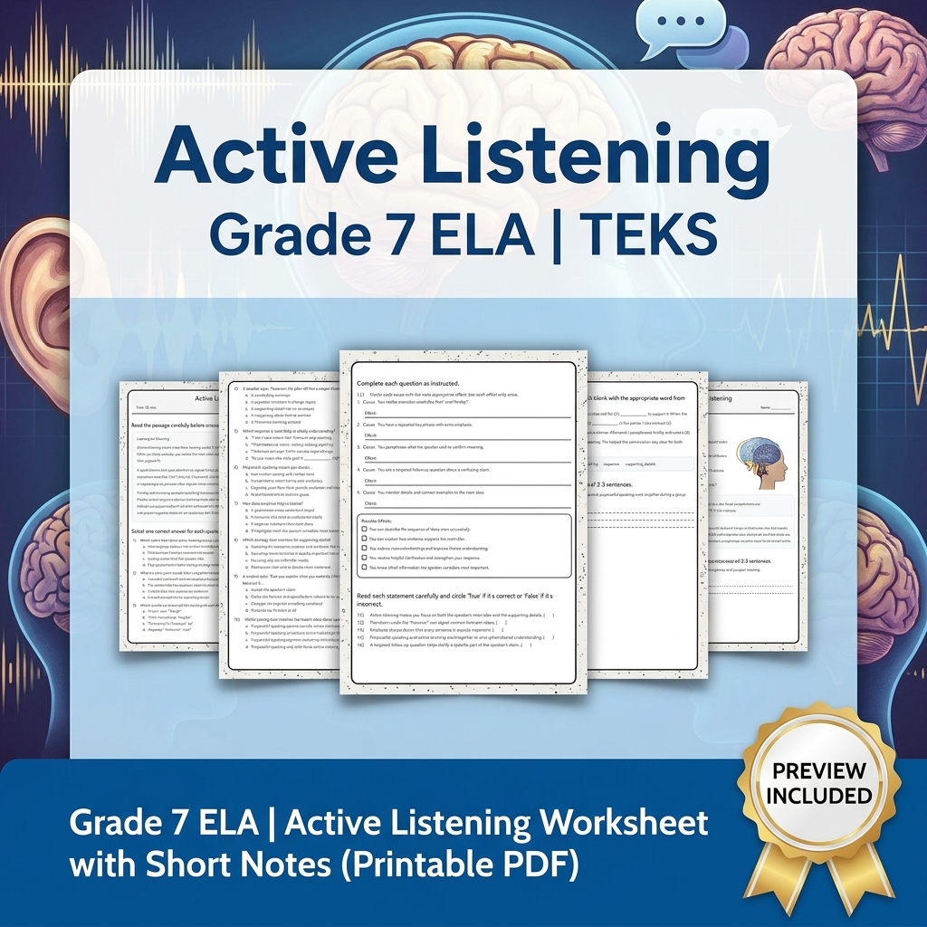 Grade 7 Evidence-Based Research Writing ELA full-year bundle TEKS — included worksheet 2