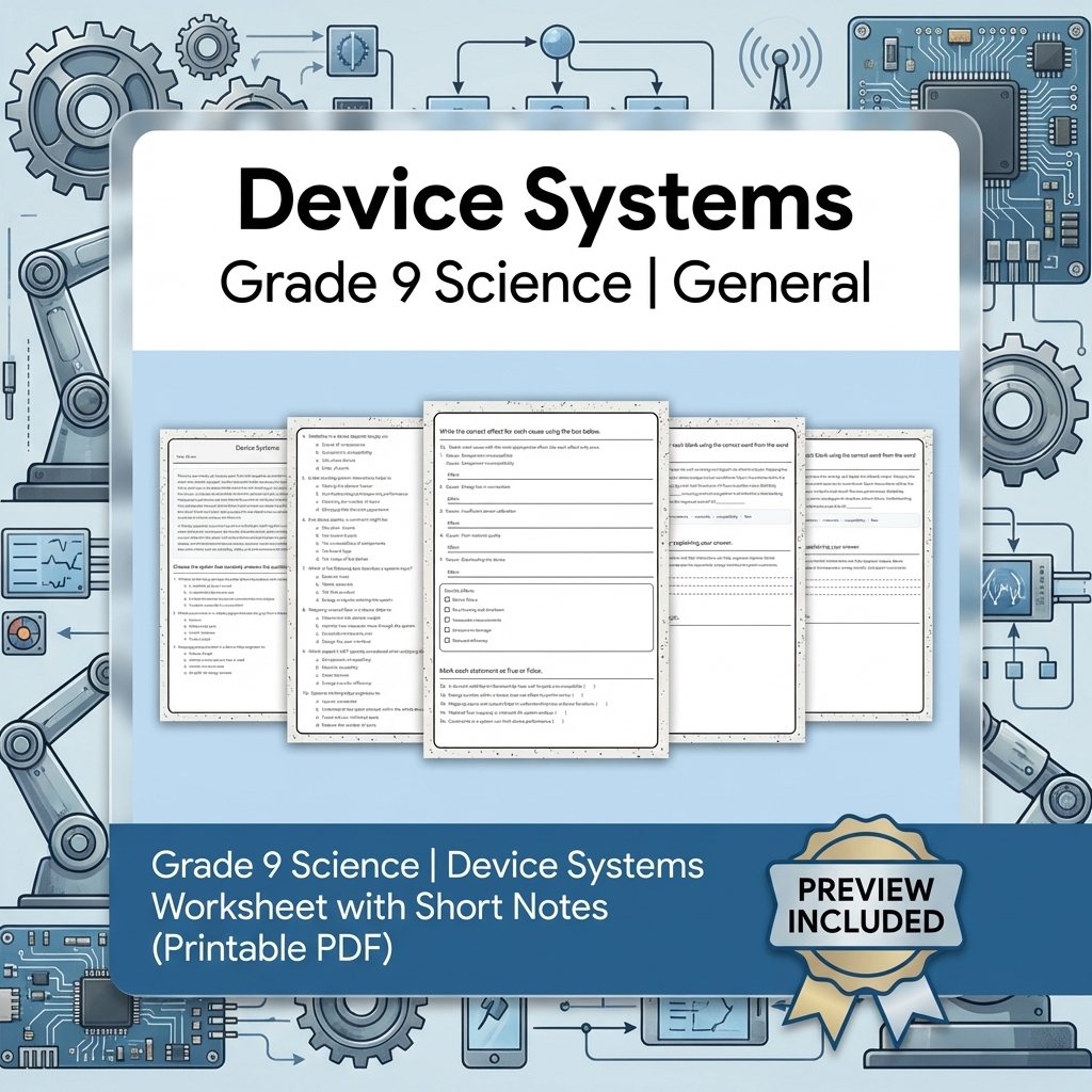 Grade 9 Engineering Design Science Lesson Bundle: General Framework — included worksheet 1