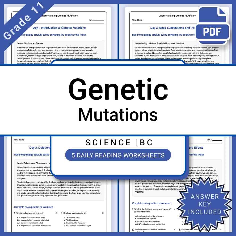 Grade 11 Science Lesson Bundle BC Framework | STEM & Core Concepts — included worksheet 1