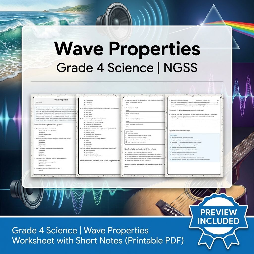 Grade 4 Science Worksheet Pack | NGSS-Aligned Energy, Weather & Structures — included worksheet 1