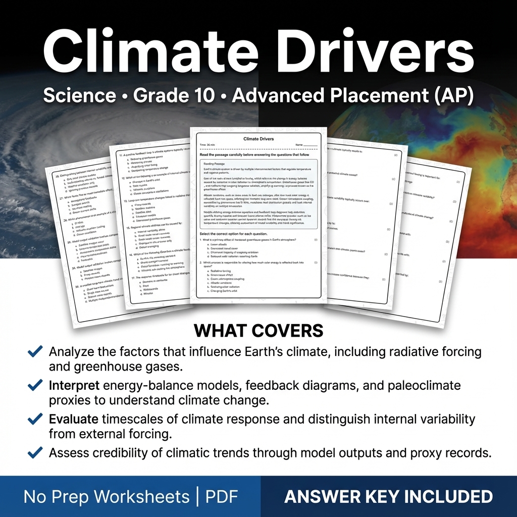 Grade 10 Science Unit Worksheet Bundle – Geology, Climate, Plate Tectonics — included worksheet 1