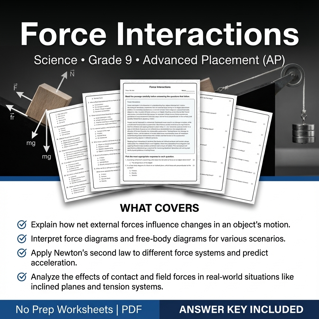 Grade 9 Science Worksheets Bundle | Physics, Earth Science & Biology  — included worksheet 1
