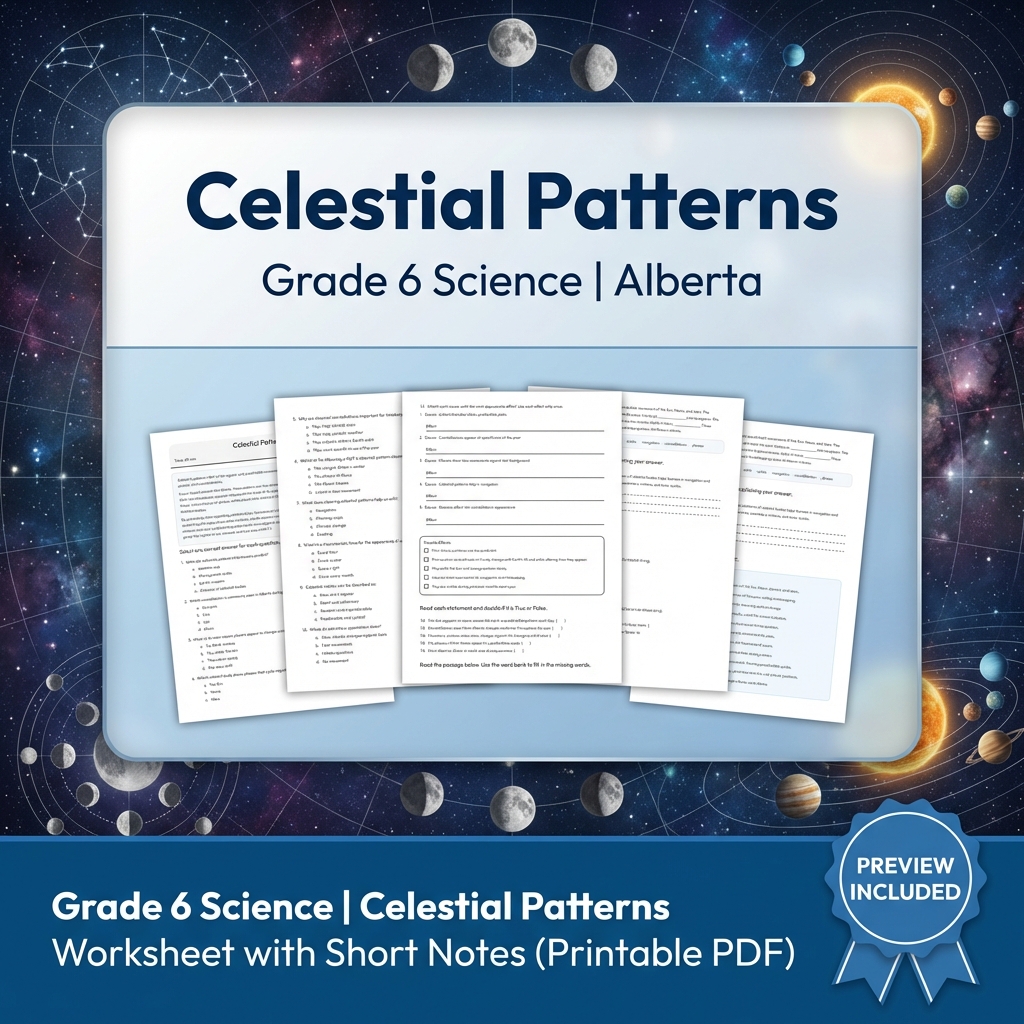 Grade 6 Science Alberta | 60-Worksheet Comprehensive Science Bundle  — included worksheet 5