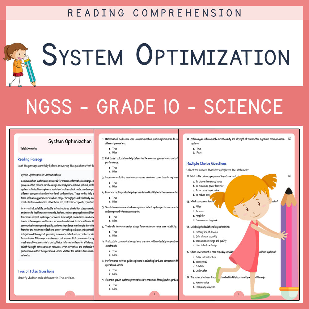 Grade 10 Science worksheet worksheet — Grade 10 Science | System Optimization Worksheet (PDF + Answer Key) NGSS Aligned —…