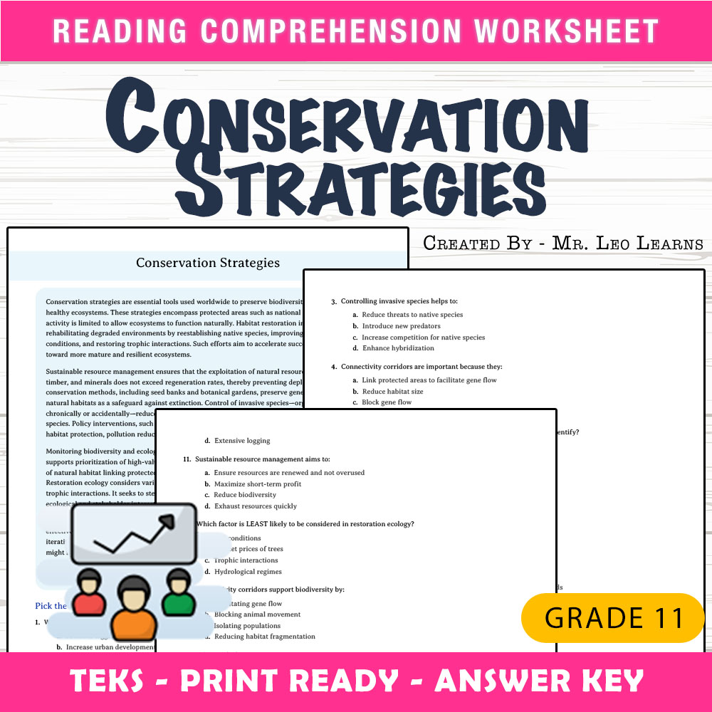 Grade 11 Science worksheet worksheet — Grade 11 Science | Conservation Strategies Worksheet for Mastery — page 1