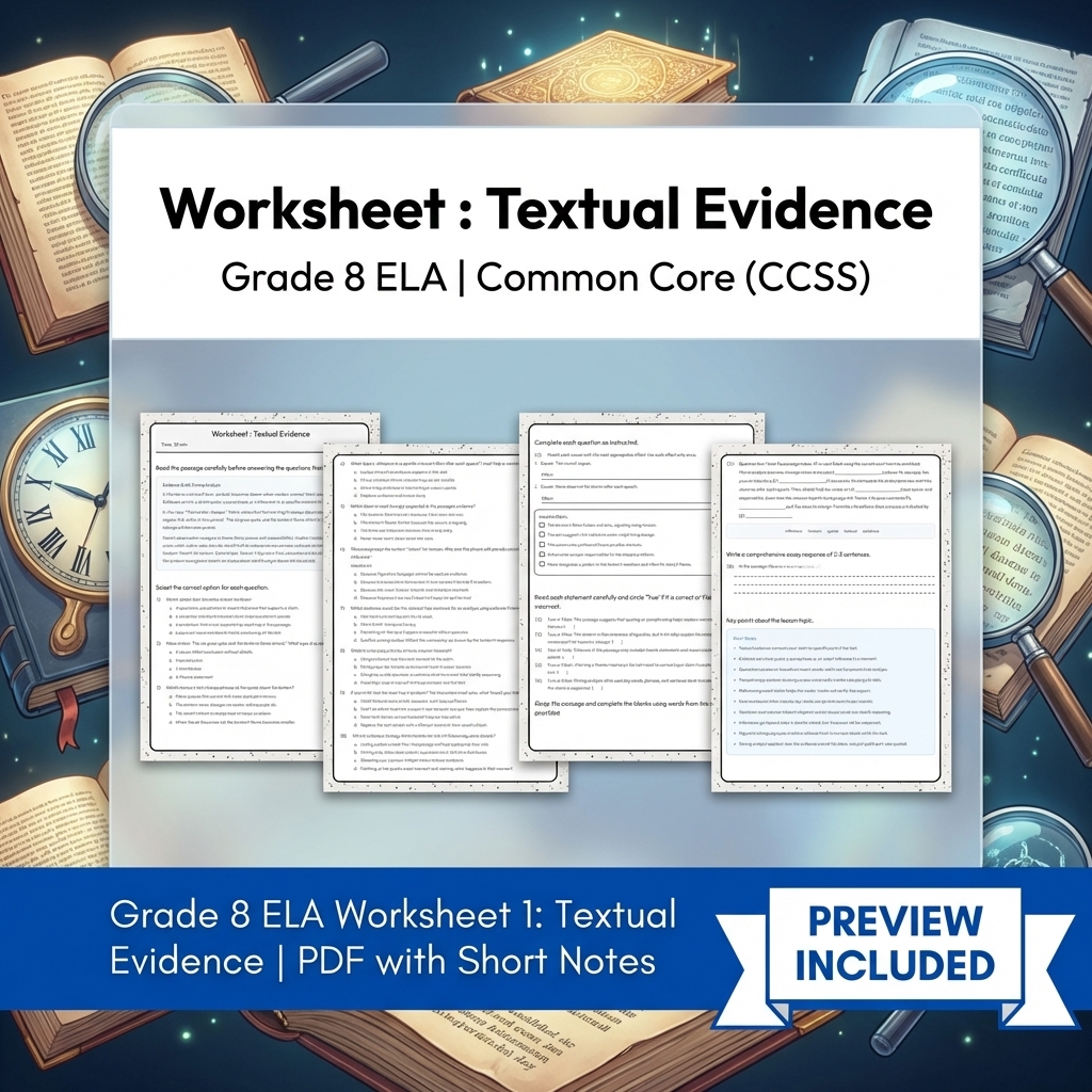 Grade 8 Clarity, Evidence & Argument Writing ELA Full-Year Bundle CCSS — included worksheet 3