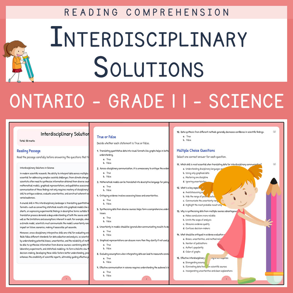 Grade 11 Science worksheet elena worksheet — Grade 11 Science | Interdisciplinary Solutions Worksheet | Ontario Assessment…