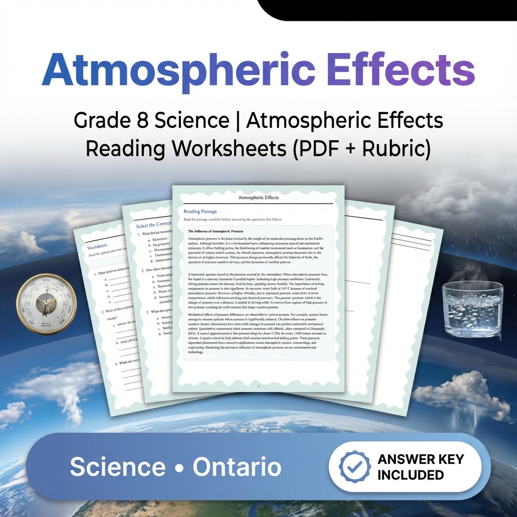 Grade 8 Science Worksheets Bundle | Biology, Physics & Earth Science Resources — included worksheet 1