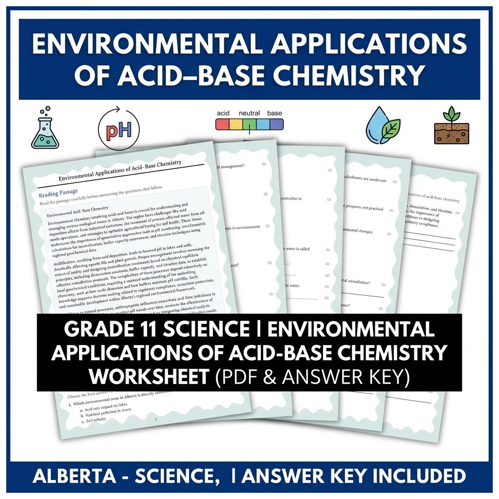 Grade 11 | Environmental Applications of Acid-Base Chemistry (PDF & Answer Key)