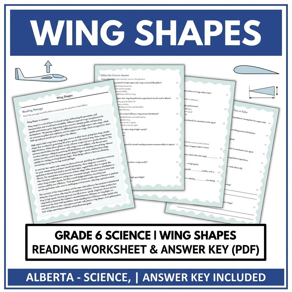 Grade 6 Science | Flight Physics & Aerodynamics UNIT Pack (Answer Keys Included) — included worksheet 2