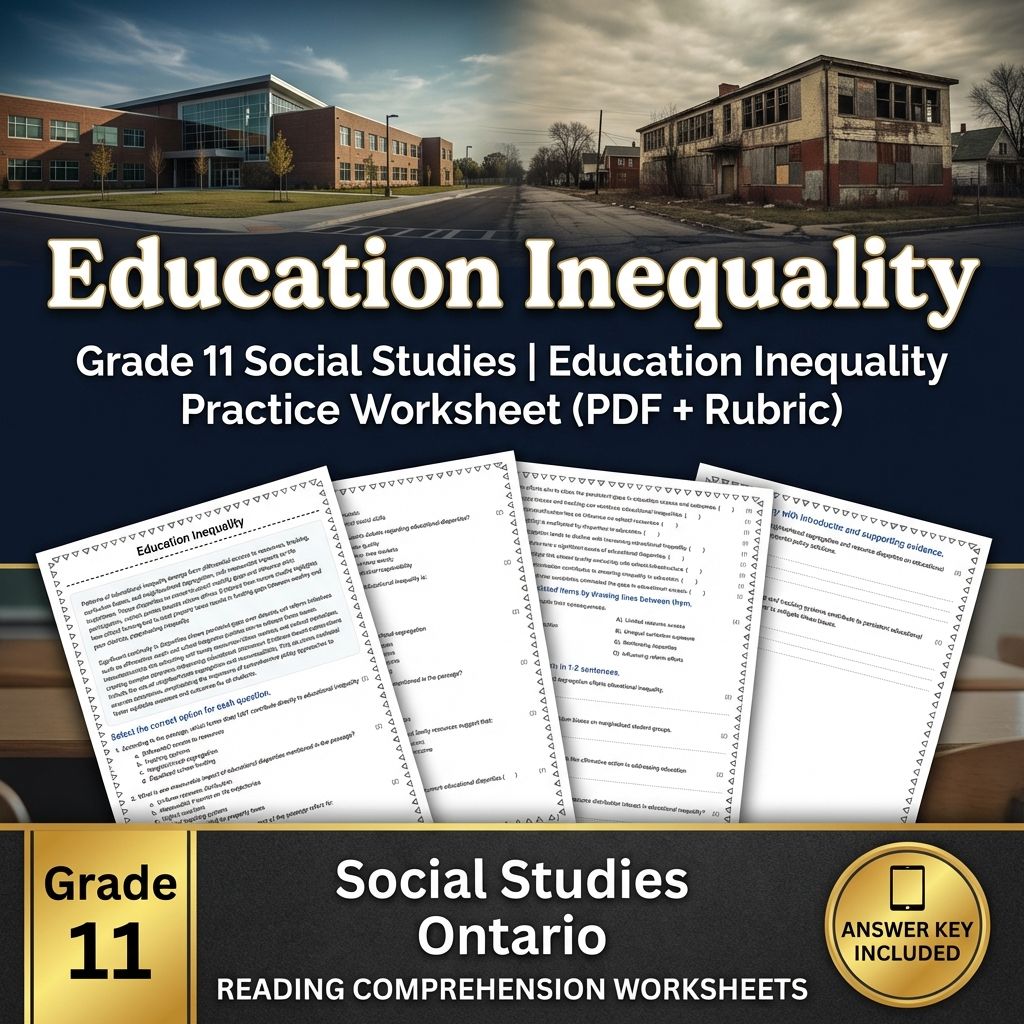 Grade 11 Social Studies | Education Inequality Practice Worksheet (PDF + Rubric)