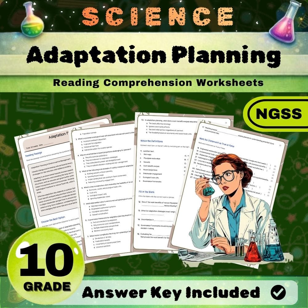 Grade 10 Science NGSS Bundle | Worksheets for Earth, Life & Physical Sciences — included worksheet 1