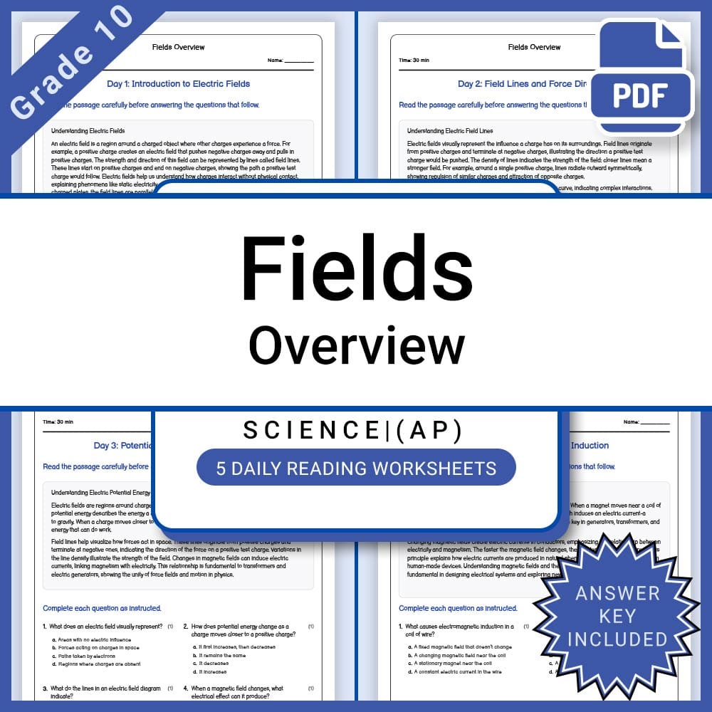 Grade 10 Science Lesson Group | AP Physics & Solar System Topics | Lesson Bundle — included worksheet 1