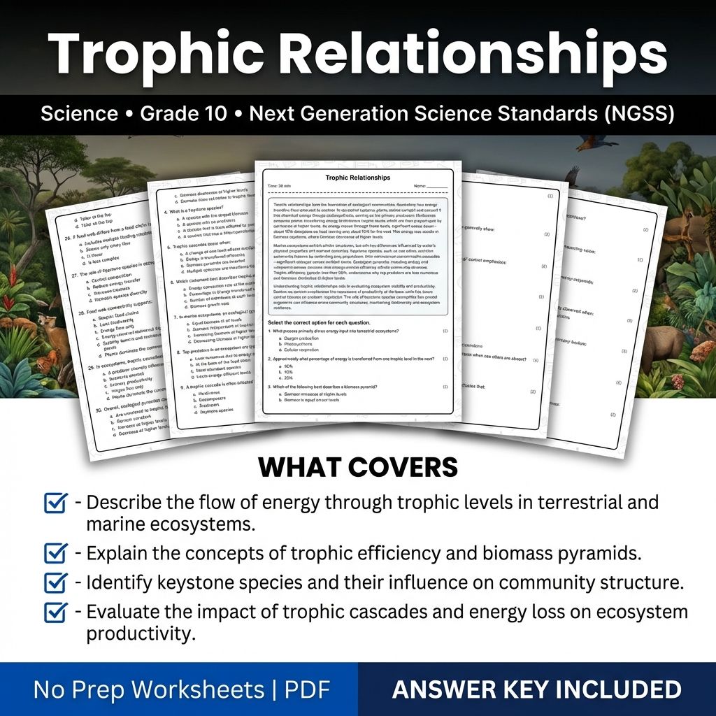 Grade 10 Science Worksheets Bundle | Environmental, Physics & Biology Topics — included worksheet 2