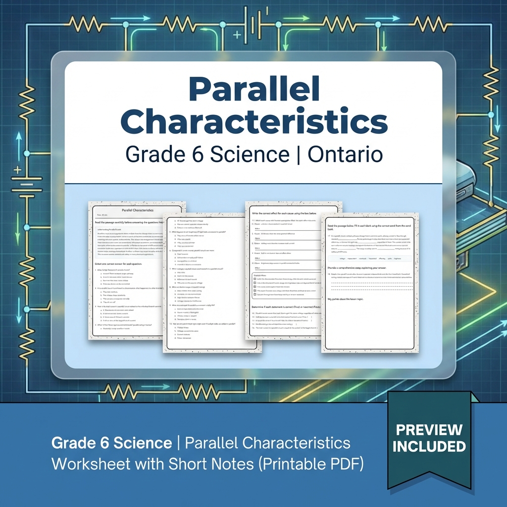 Grade 6 Science Lesson Group on Energy, Circuits & Properties  — included worksheet 1