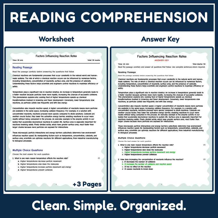 Science reading worksheets worksheet — Grade 7 Science Reading Worksheet | Understanding Chemical Reactions & Rates — page 2