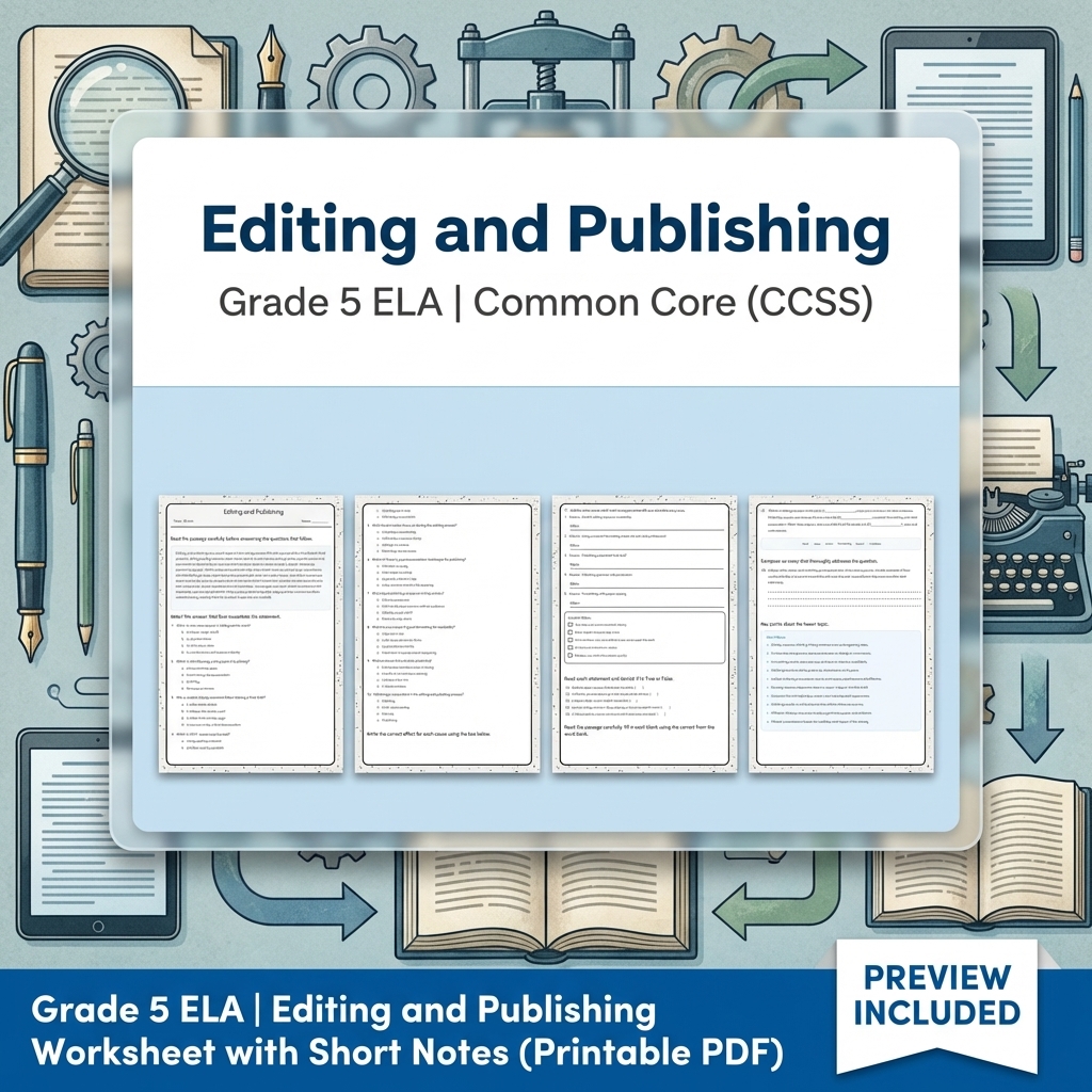 Grade 5 Text Evidence, Writing, and Language ELA Full-Year Bundle — included worksheet 2