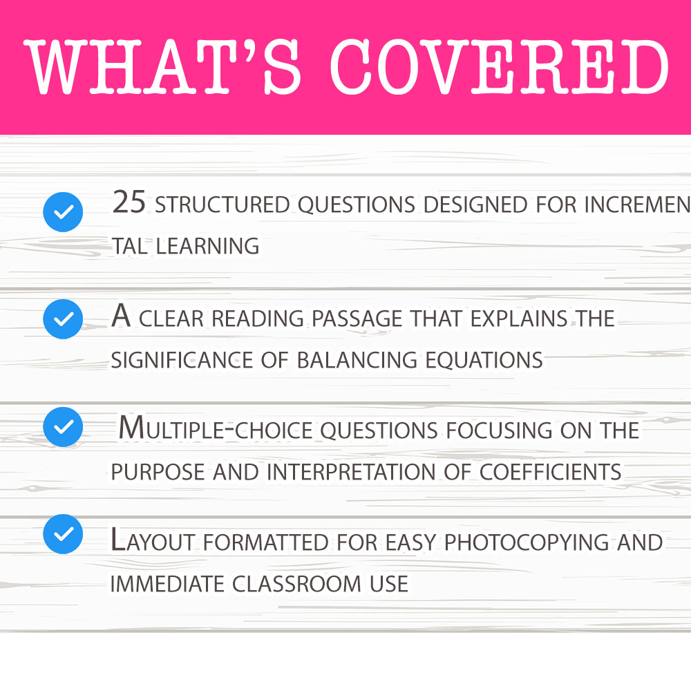 Grade 9 Science worksheet mcq paper worksheet — Grade 9 Science — Worksheet MCQ Paper for Mastering Balancing Equations —…