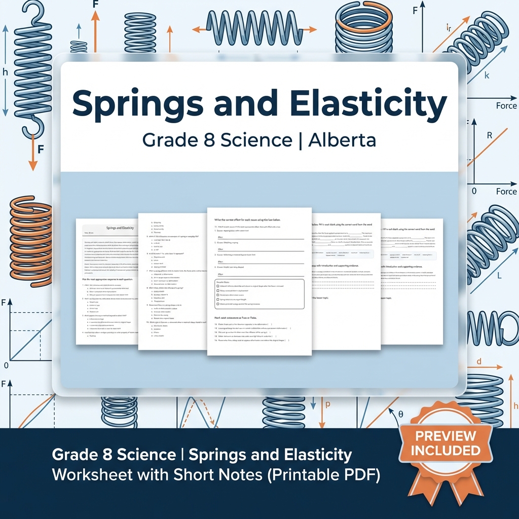 Grade 8 Science Forces & Motion UNIT Bundle – Alberta Curriculum  — included worksheet 1