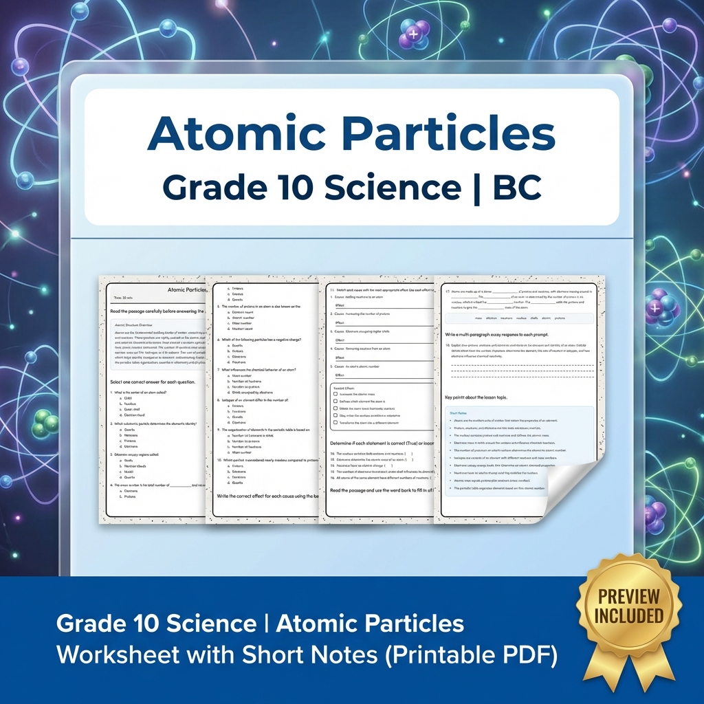 Grade 10 Science Bundle | Physics, Energy & Forces | Full Year Curriculum — included worksheet 4