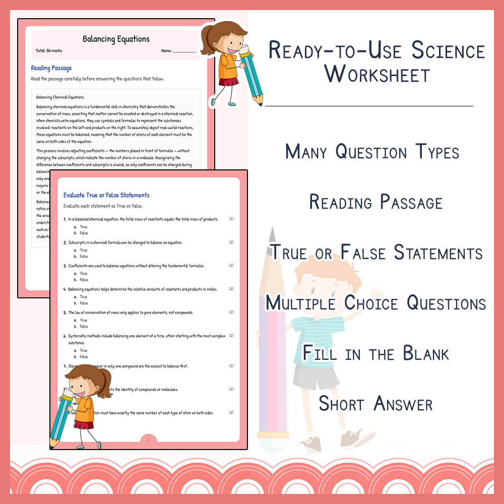 Grade 10 Science worksheet elena worksheet — Grade 10 Science | Balancing Equations Worksheet | Ontario Standard — page 2