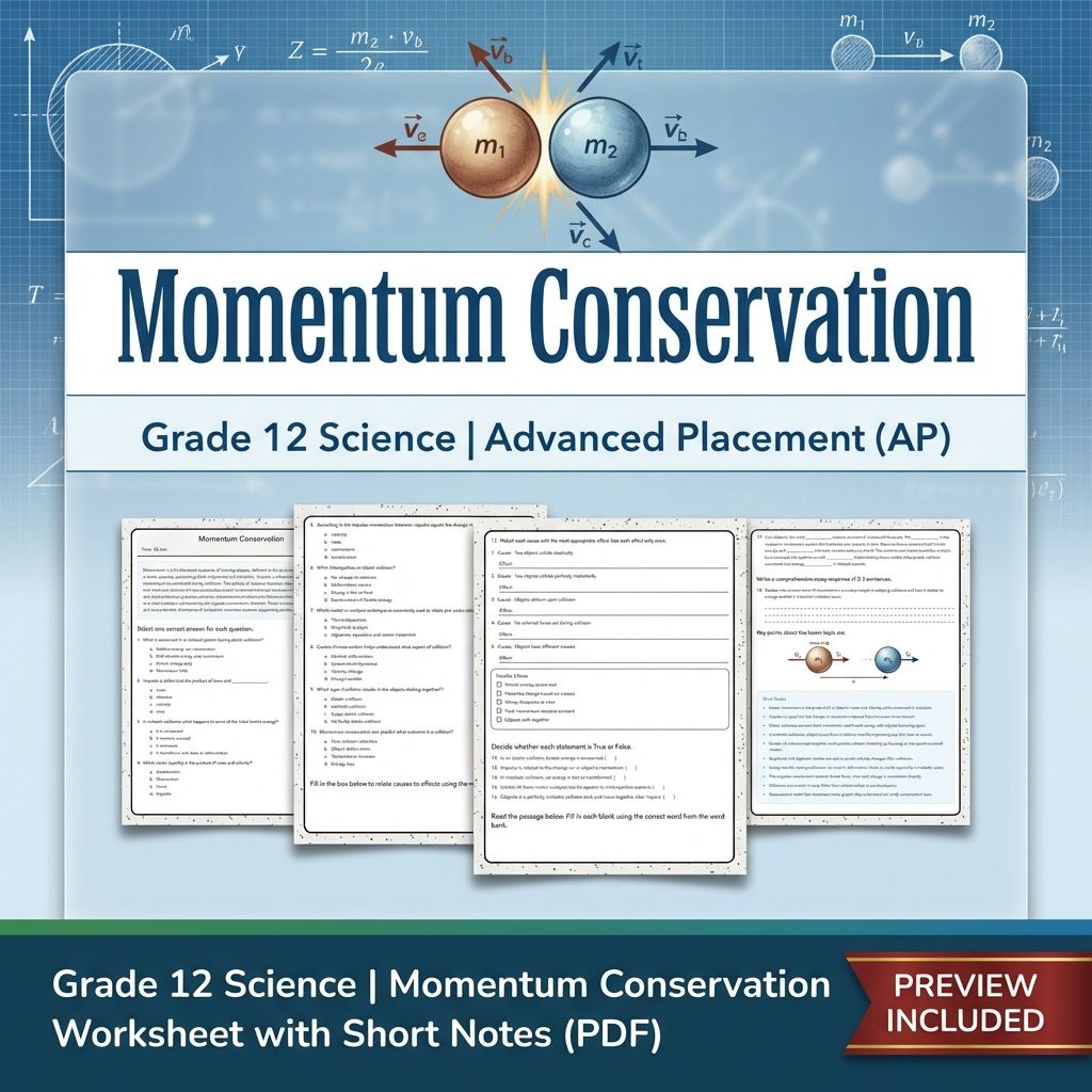 Grade 12 Science Worksheet Bundle – Physics & Biology Topics (PDF Collection) — included worksheet 3