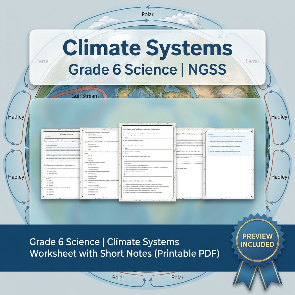 Grade 6 Science | Earth's Systems Unit Bundle NGSS-Aligned Worksheets  — included worksheet 1