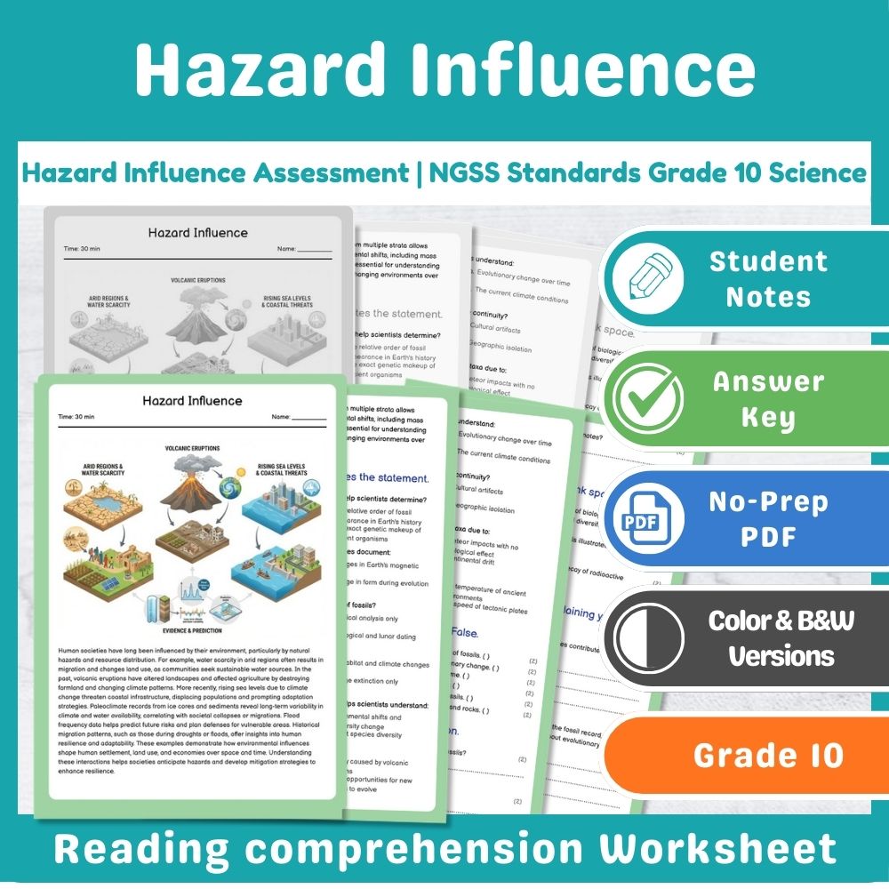 Grade 10 Science Resource Tradeoffs Assessment | NGSS Standards-Aligned — included worksheet 1