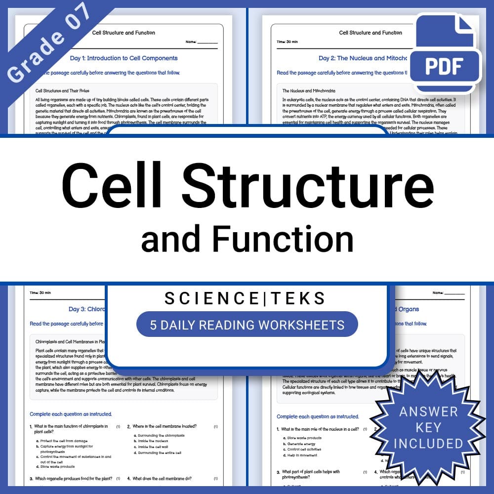 Grade 7 Science Full Year Bundle | TEKS-Aligned Curriculum for Middle School — included worksheet 3