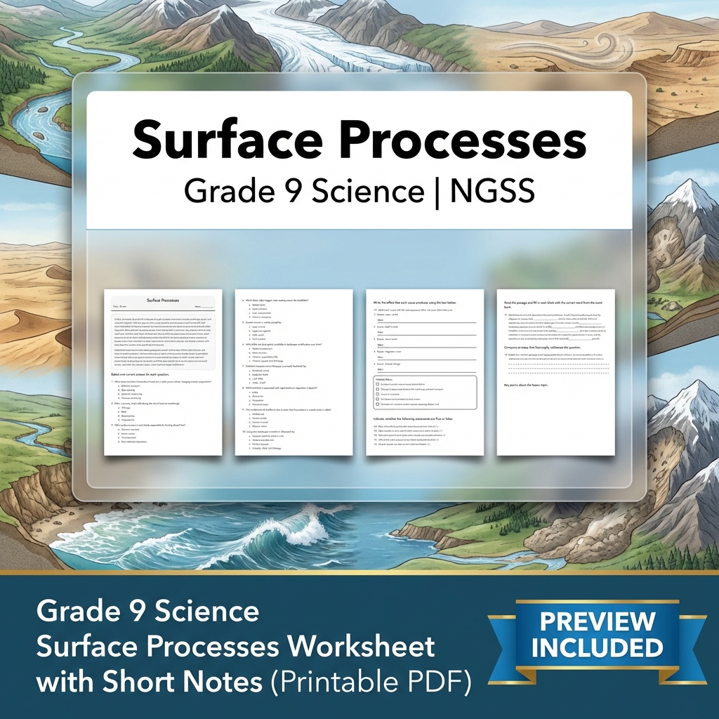 Grade 9 Science NGSS Worksheet Bundle – Comprehensive Year-Long Assessment Pack — included worksheet 1
